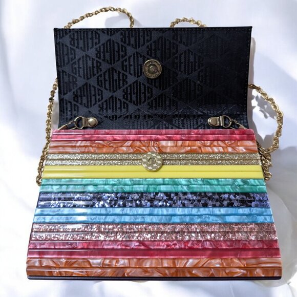 Kurt Geiger Rainbow London Party Envelope Clutch - Picture 2 of 5